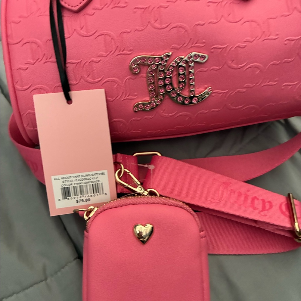 Juicy Couture Pink Embossed Mini Bag Set - Picture 7 of 10